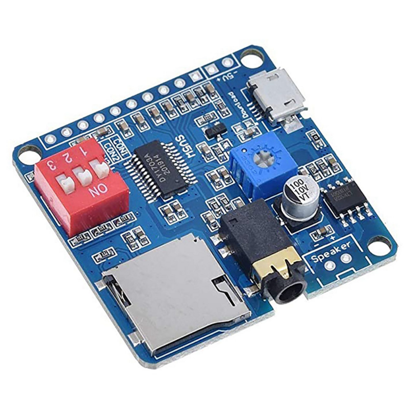 2X DY-SV5W Voice Playback Module for MP3 Music Player Voice Playback Amplifier 5W SD/TF Card Integrated UART I/O Trigger
