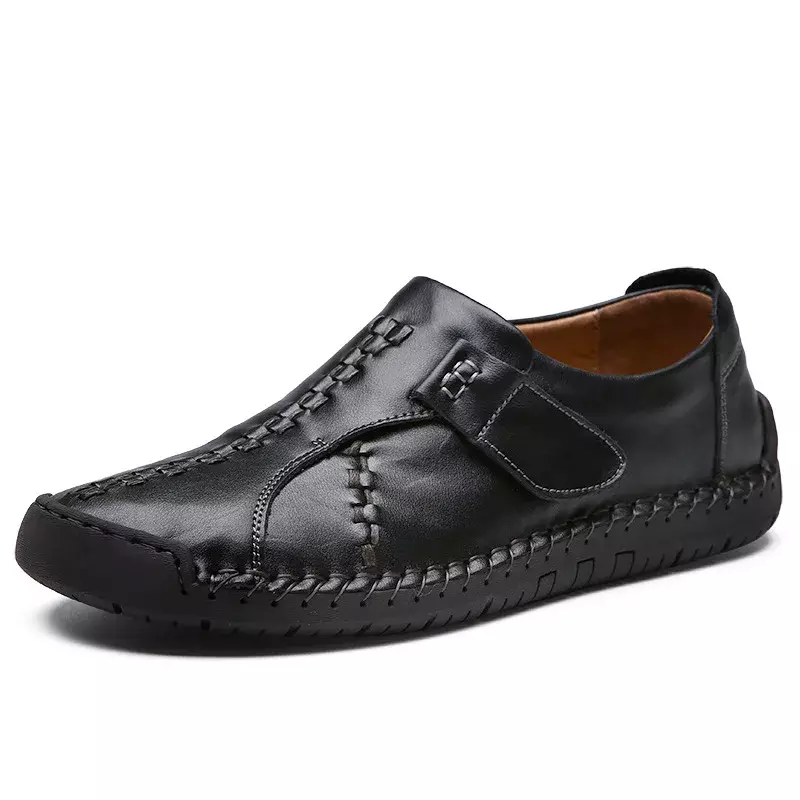 Buty ze skóry bydlęcej dla mężczyzn Business Casual buty lekkie miękkie mokasyny płaski but męskie wkładane obuwie
