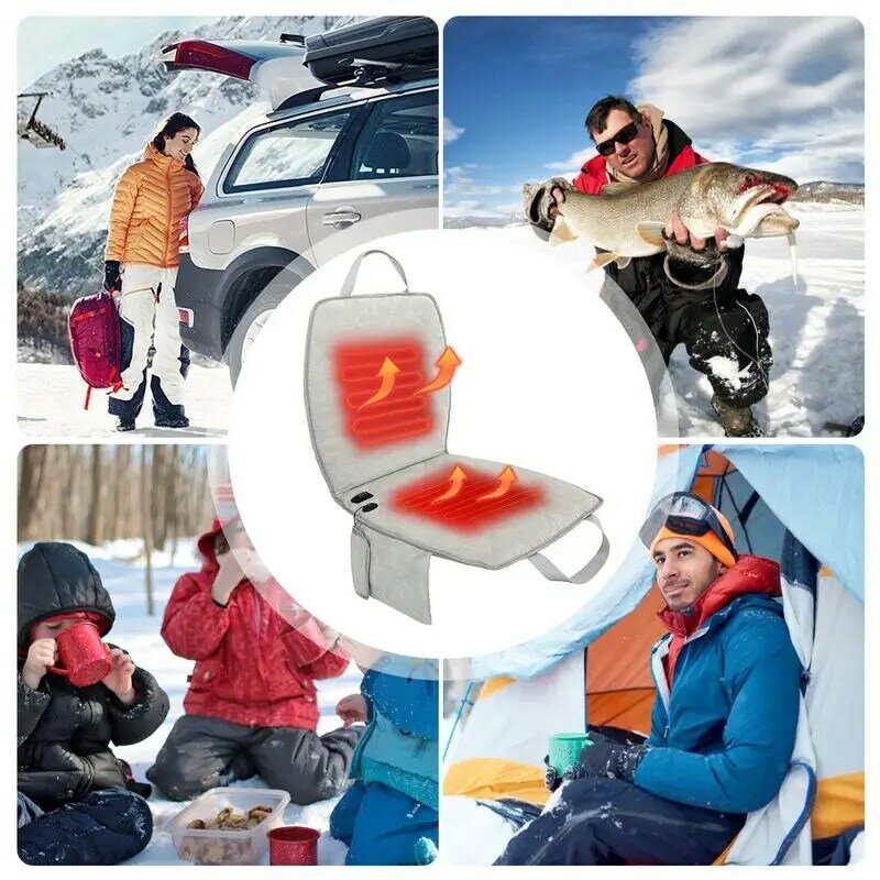Cojín de silla plegable con calefacción, calentador de asiento eléctrico, Control inteligente de temperatura, calentador de silla al aire libre para acampar