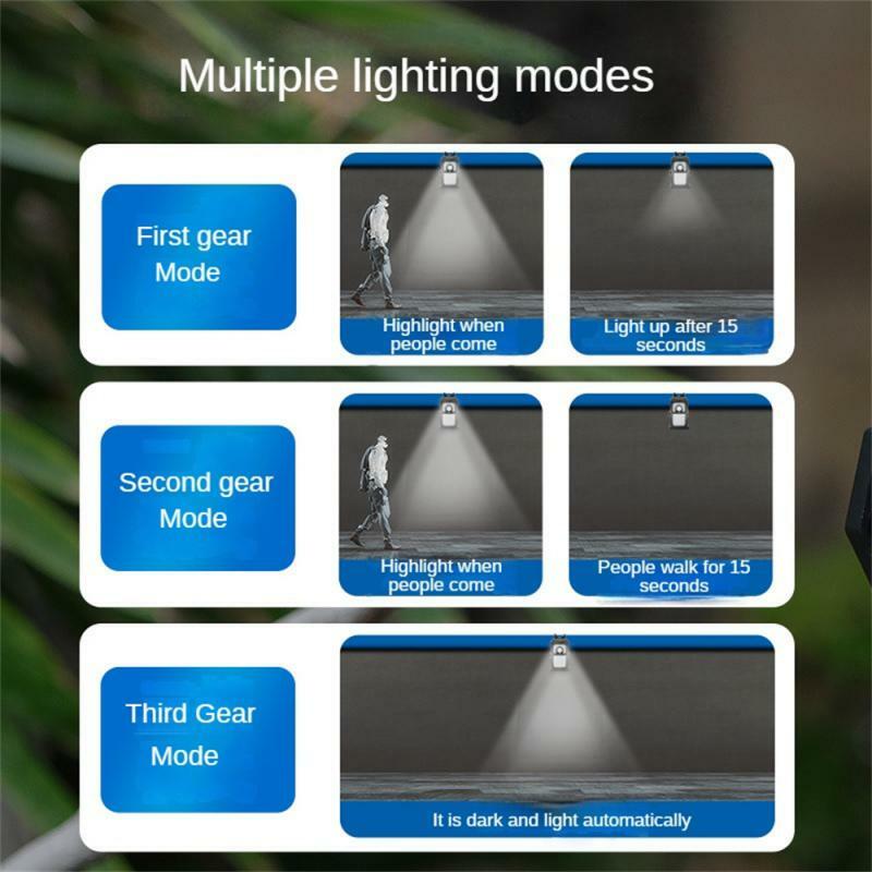 Solar Garden Light Outdoor Clip-on Motion Sensing Light IP65 Waterproof Camping Light for Fence Deck Wall Camping Tent Patio