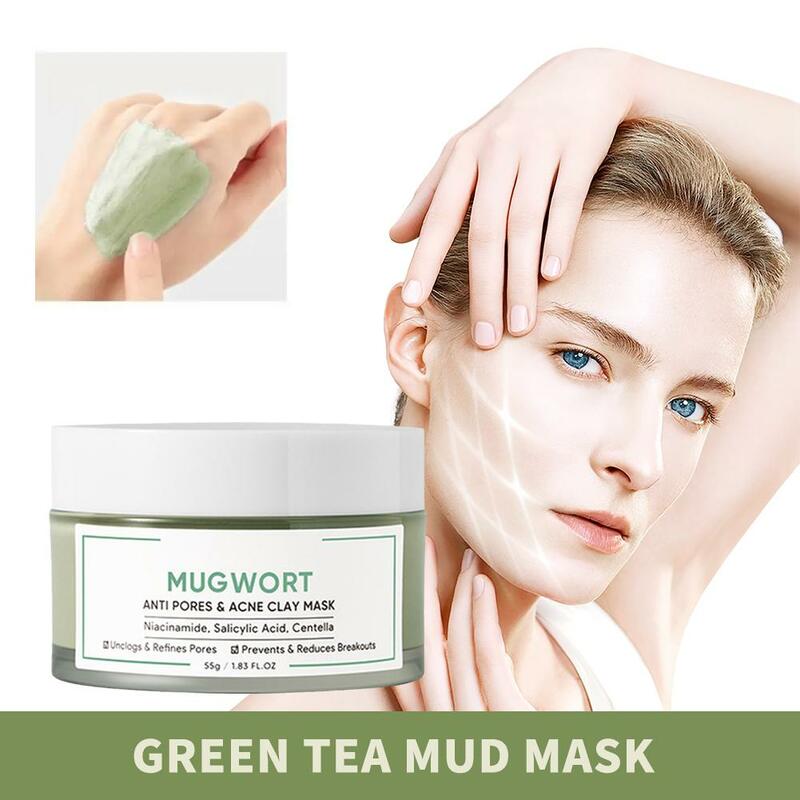 Viel grüner Tee Baum Ton Maske entfernen gegen Gesicht Akne Behandlung Reinigungs maske Mitesser Punkte Gesichts pflege Creme Entferner schwarz