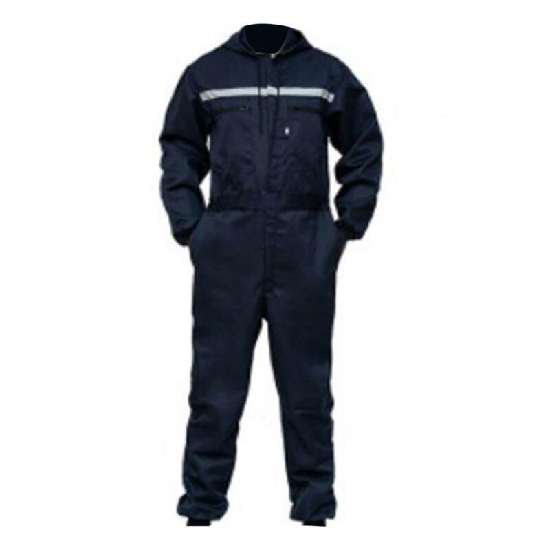 Macacão de Trabalho Unisex com bolsos Zipper Reflexivo, Workwear Durável, Macacão Safety Worker, Auto Repairmen