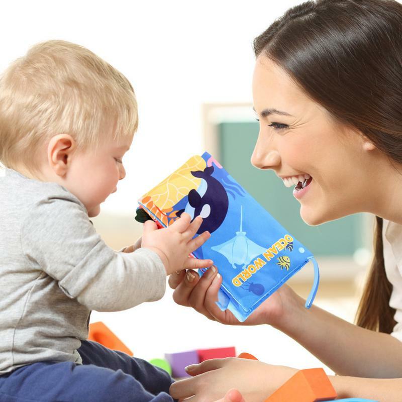 Libro de tela para bebé de 0 a 12 meses, puzle cognitivo de frutas y animales, aprendizaje temprano, educativo, juguete de tela