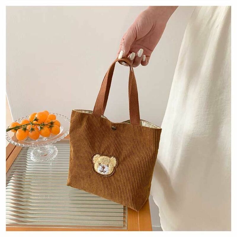 Однотонная женская Повседневная сумка с медведем, милая вместительная сумка через плечо для студентов