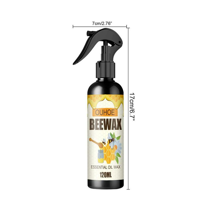 Spray de cera de abelha micro-molecular natural, limpador polonês, polimento de móveis de madeira, reparo rápido, 120ml