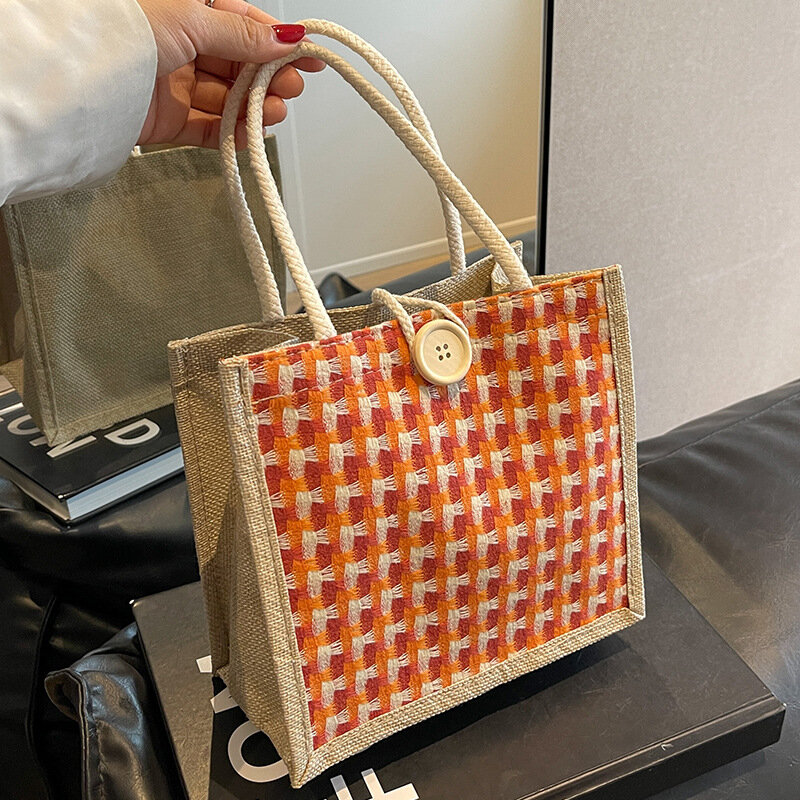 Женская Льняная сумка, вместительная Экологически чистая Сумка-тоут для покупок, дорожная сумка для хранения продуктов, подарочная упаковочная сумка