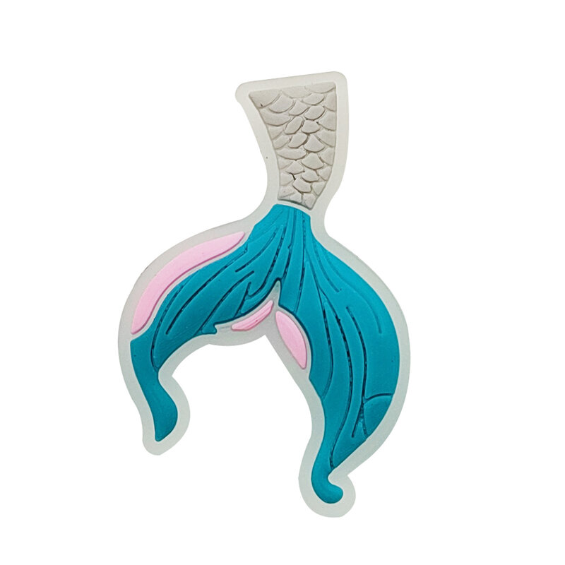PVC sirena coda cartone colorato fibbia per scarpe charms accessori decorazioni per braccialetti braccialetto paglia zoccolo penna regalo per bambini
