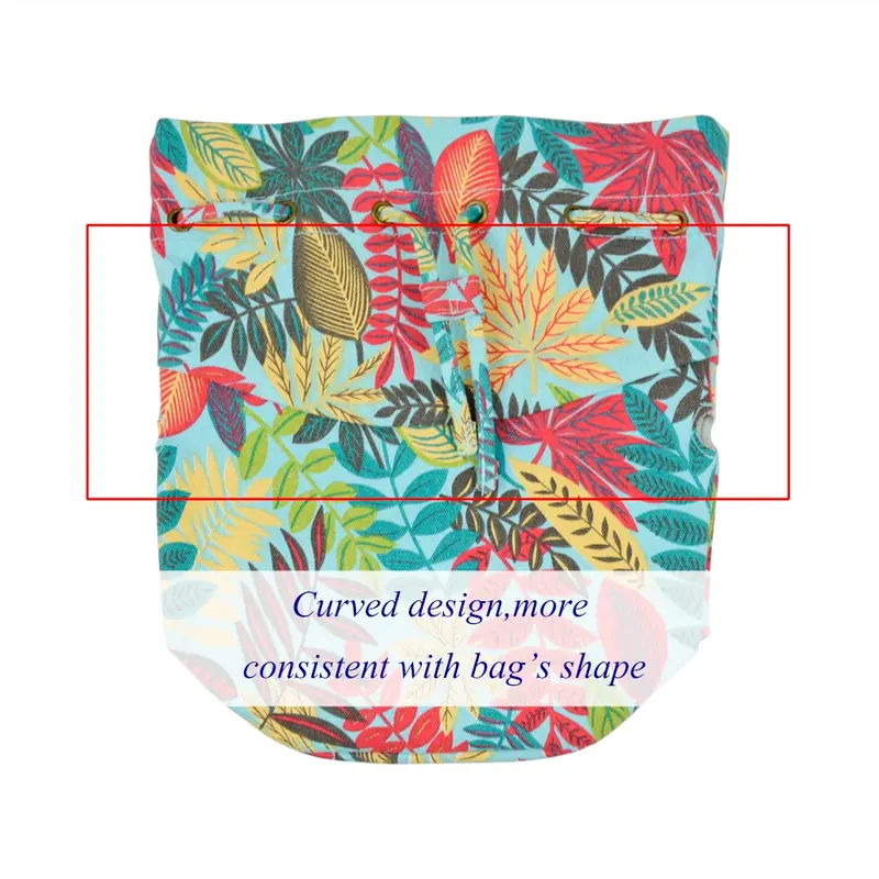 Tanqu New Floral Drawstring with Buckle Canvas Fabric Inner Pocket Lining for Obasket Obag Handbag Insert for O Basket O Bag