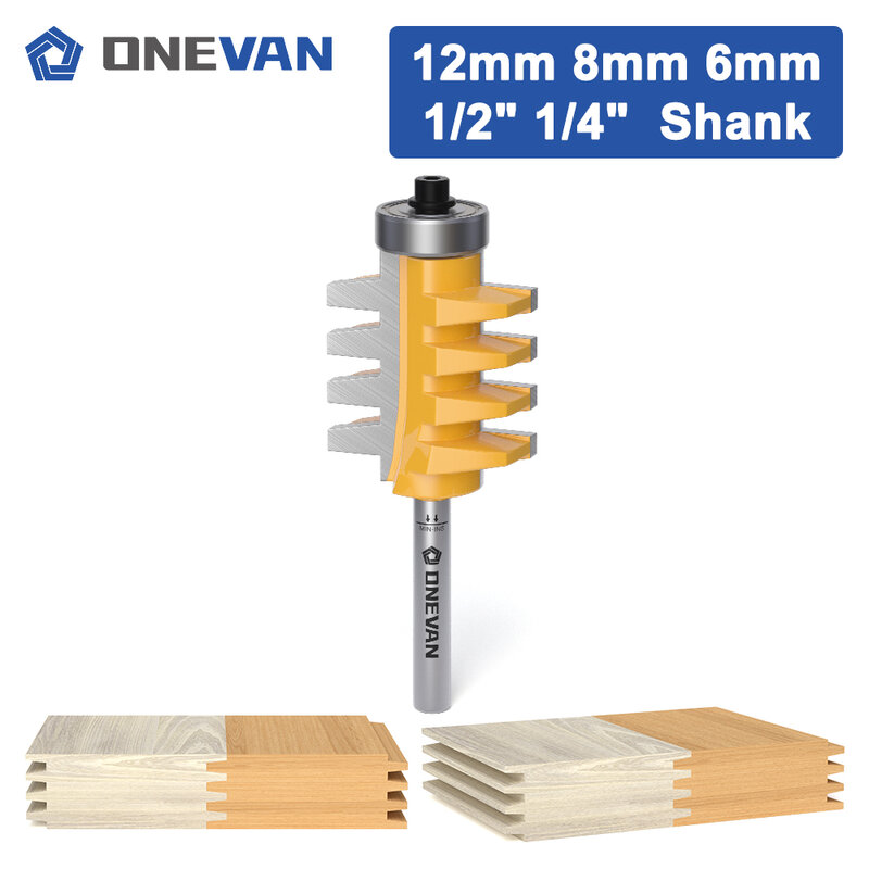 ONEVAN-Finger Joint Router Bit para madeira, fresa, carboneto de tungstênio, fresagem, madeira, 6, 6.35, 8, 12, 12.7mm Shank