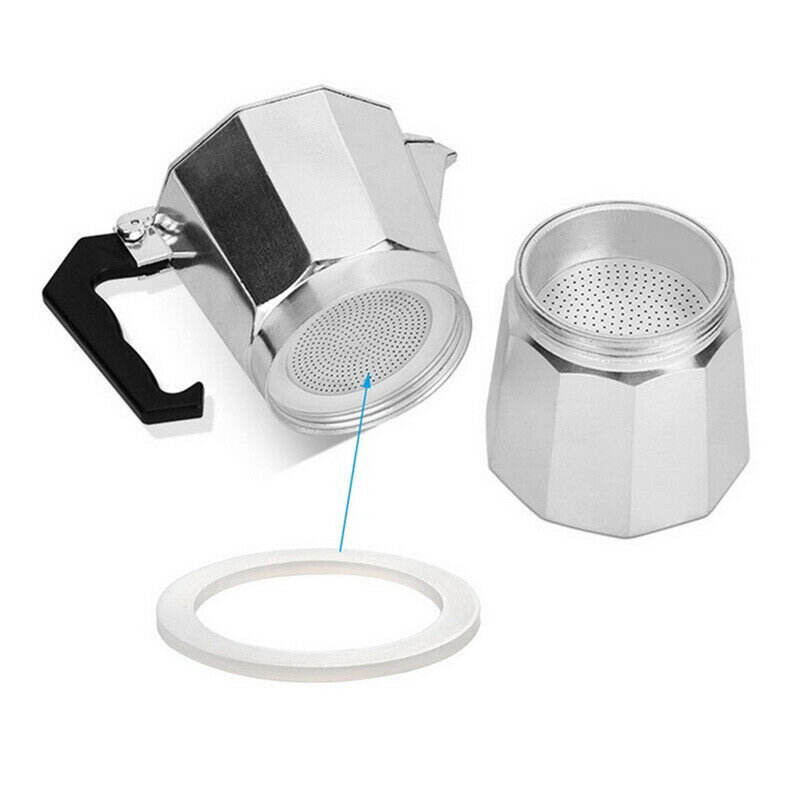 Italiano Moka Pot Rubber Ring, Junta de arruela flexível, Peças de reposição para copos Moka, Cafeteiras Espresso