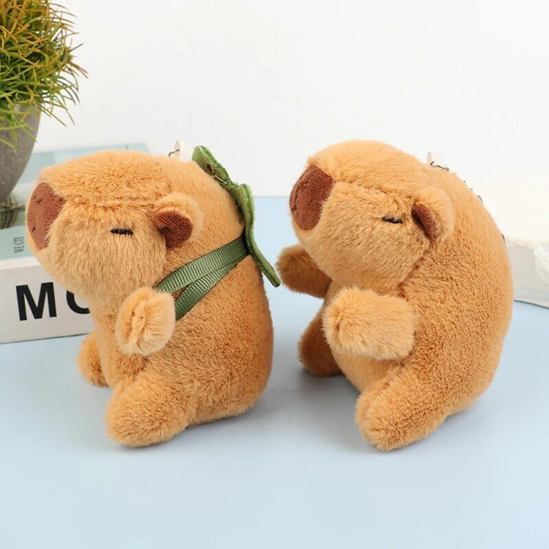 Mainan mewah kartun Capybara liontin boneka Tikus belanda cangkang kura-kura hewan ransel gantungan kunci tas mobil Hadiah Dekorasi