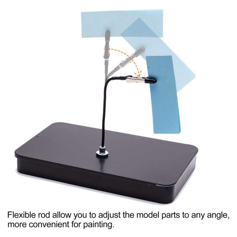 Model lukisan dudukan dasar dan 12 buah klip buaya dapat ditekuk magnetik Set alat pemodelan untuk Airbrush