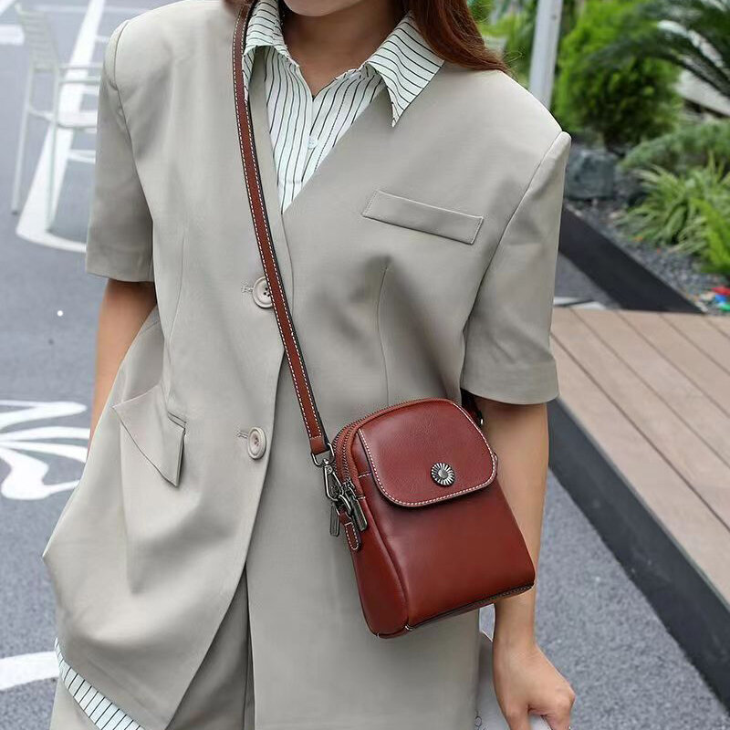 Женская летняя мини-сумка для телефона, женская сумка-мессенджер из натуральной воловьей кожи, женская модная простая повседневная универсальная сумочка