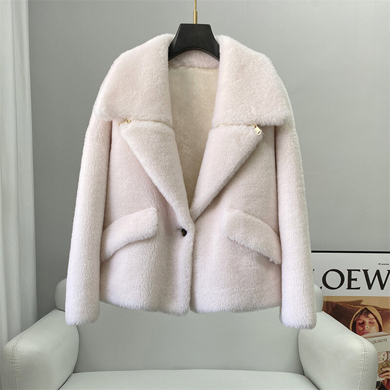 Женское зимнее шерстяное меховое пальто Aorice, куртка, Тренч, теплая Женская парка большого размера с овчиной, CT2146