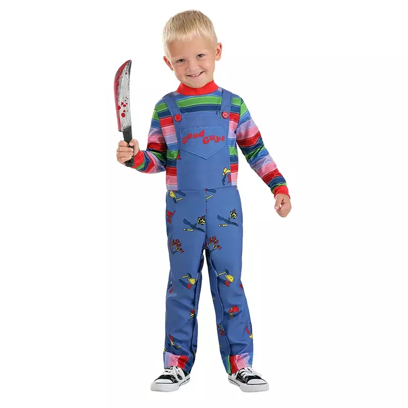Disfraz de Chucky para niños y adultos, vestido de muñeca fantasma de fantasía, disfraz de Halloween de asesino de terror para niños y niñas