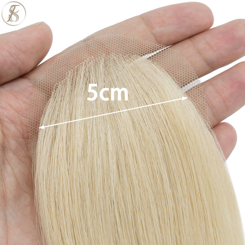 TESS mujeres Toppers gancho para el cabello encaje ganchillo Natural cabello humano reemplazo capilar Prothesis Invisible Alopecia Areata postizo