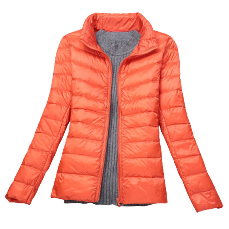 Damen-Reiß verschluss mantel mit Taschen Kurze Daunen jacken für Damen, die zum Einkaufen geeignet sind