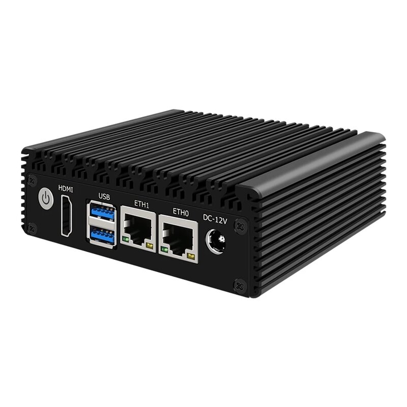 Mini PC sin ventilador X86 J4125 N4000 J4105 Quad Core 2 x i226-V 2,5G Nics Industrial Pfsense Soft Router Firewall Computer NVMe HDMI
