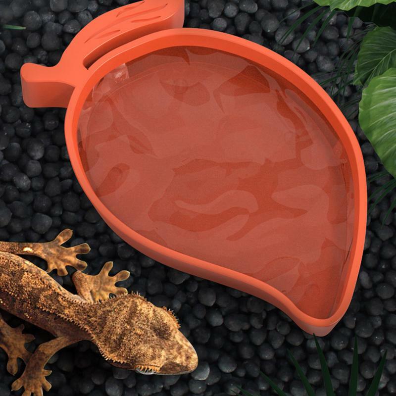 Plato con forma de Mango para reptiles, cuenco de agua para comida, accesorios de Habitat de tortuga, plato de agua para Tortuga, lagartos, hámsteres, serpientes