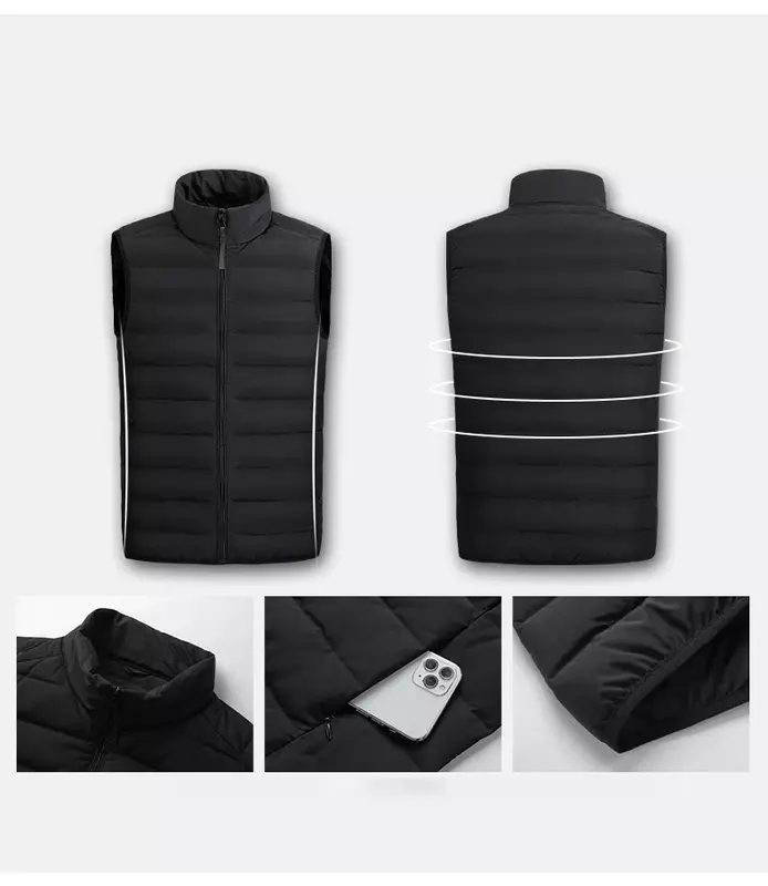 Winter Men's Portable Stripe Down vest Outdoor Windproof and Versatile Down Jacket Classic Four-color Casual Men's Warm Jacket