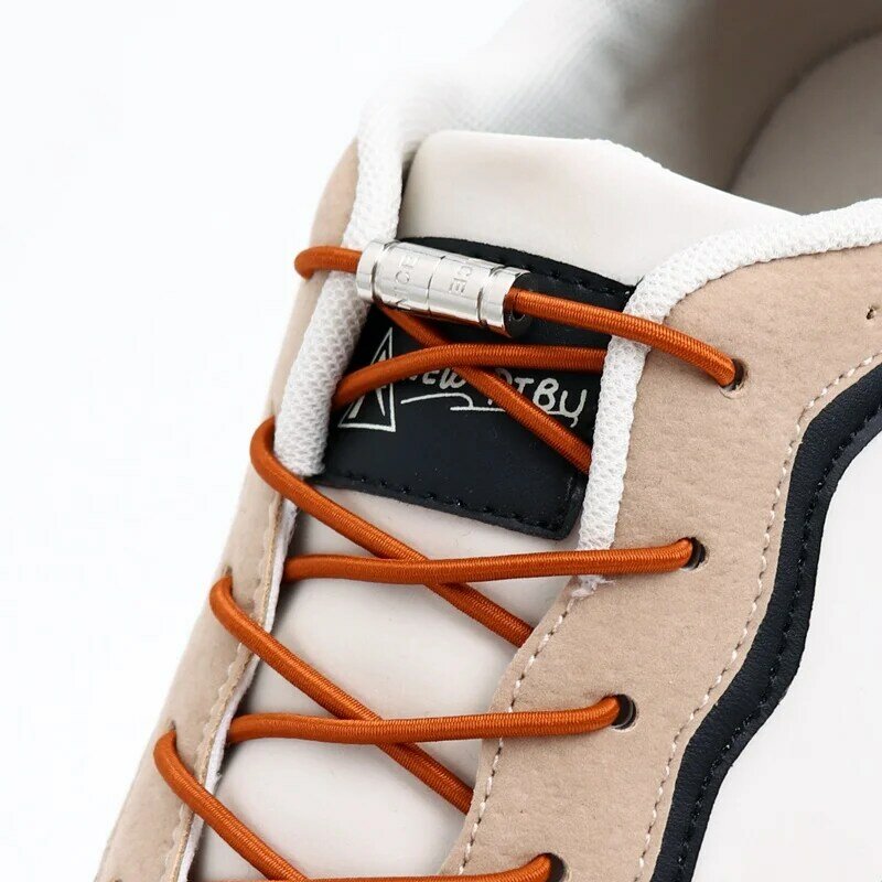Zapatillas de deporte con cordones elásticos planos para niños y adultos, Cordones redondos para correr, accesorios para perezosos, 1 par