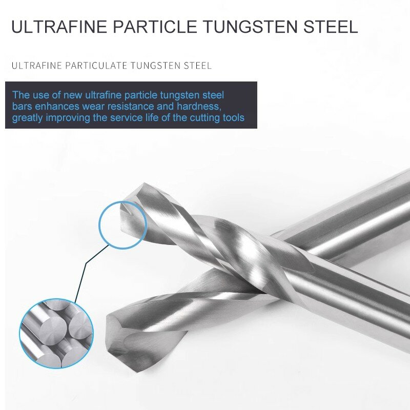 SHAZAM mata bor karbida baja Tungsten, HRC45/55/70 2F 1.0-20.0mm, mata bor putar lapisan Nano untuk alat Stainless Steel paduan keras