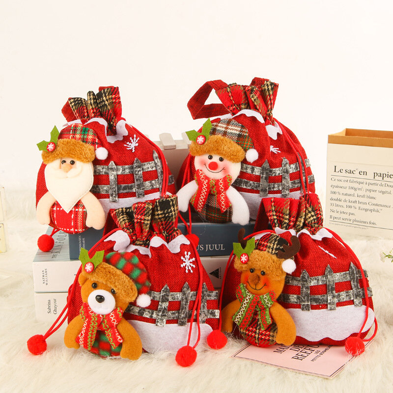 Christmas Gift Bag Apple Bag Santa Claus Snowman Elk Bear Christmas Gift Candy Bag New Year Merry Christmas Gift Packaging Bag