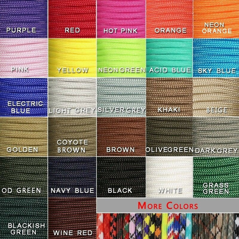 1pcs 550 Paracord Parachute Cord Lanyard Mil Spec Type III 7 Strand Core 100 FT 27 Colors for Climbing Camping Buckle Bracelet