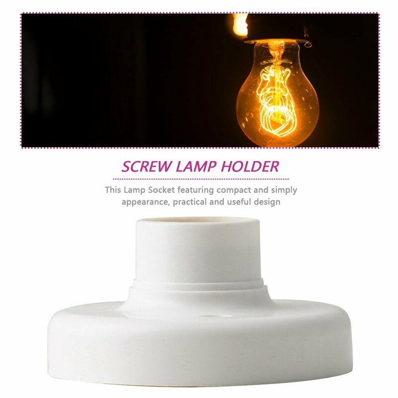 Useful E27 Round Plastic Base Screw Light Bulb Lamp Socket Holder White E27 Base Lamp Socket Popular Lamp Holder