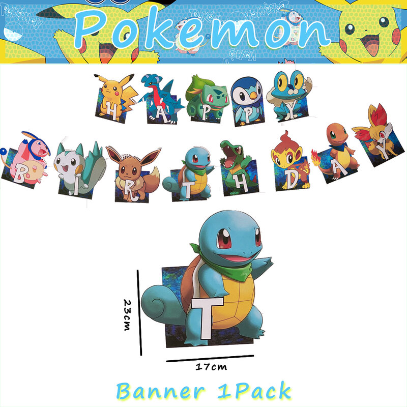 Pokémon Birthday Party Decorações, Balões Pikachu, Baby Shower, DIY Party Supplies, Tableware Gift Bag, Banner Backdrop, Brinquedos para Meninos
