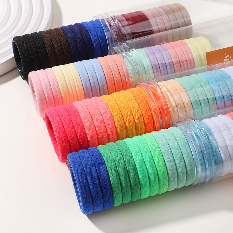 24Pcs/Set Elastic Hair Bands Ponytail Holder 4cm High Woman Girls Hairband Rubber Ties Colorful Scrunchies Hair Accessories Gift