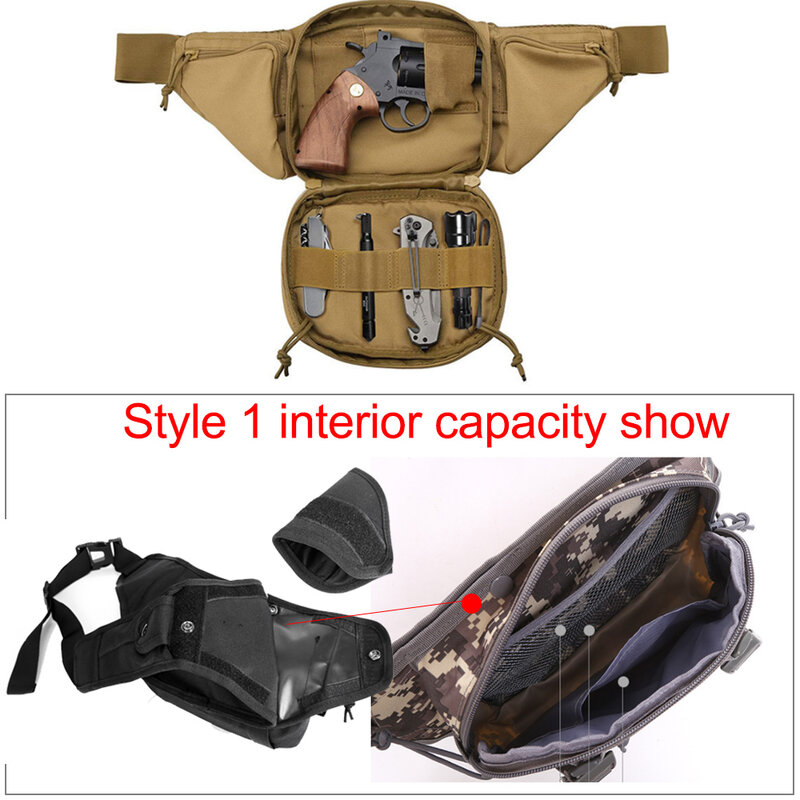 1PC Tactical Gun Waist Bag Holster Chest Military Combat Camping Sport Hunting Athletic Shoulder Sling Gun Holster Bag