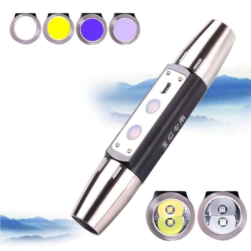 Jade Appraisal Light Detector Lamp USB Rechargeable LEDs Expert Jade Appraisal Flashlight for Jewelry Appraisal Drop Shipping