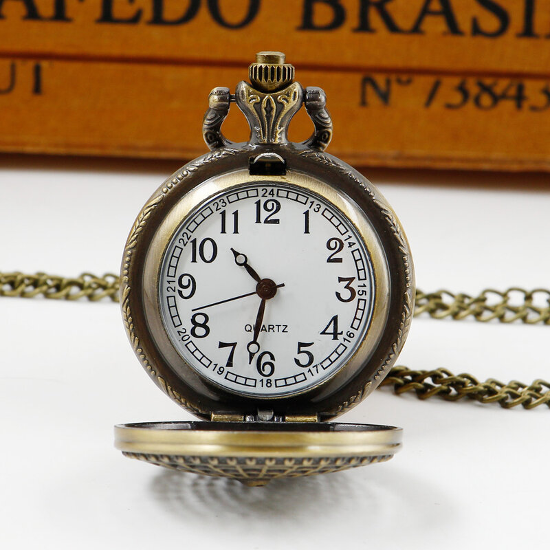 Unique Creative Pocket Watch Hollow Carving Slim Necklace Antique Animal Clock Best Gift for Boys Children New Year