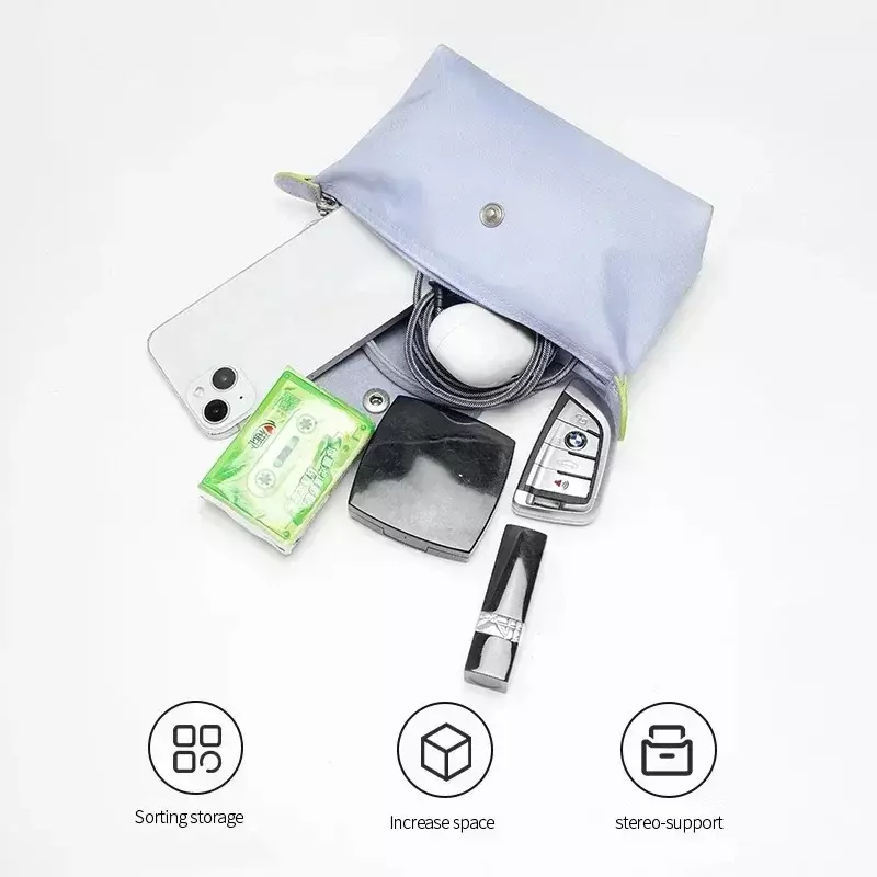 Organizador Bag para Longchamp Mini Bag, Feltro Bolsa, Inserir, Armazenamento, Forro, Bolsa, Novo