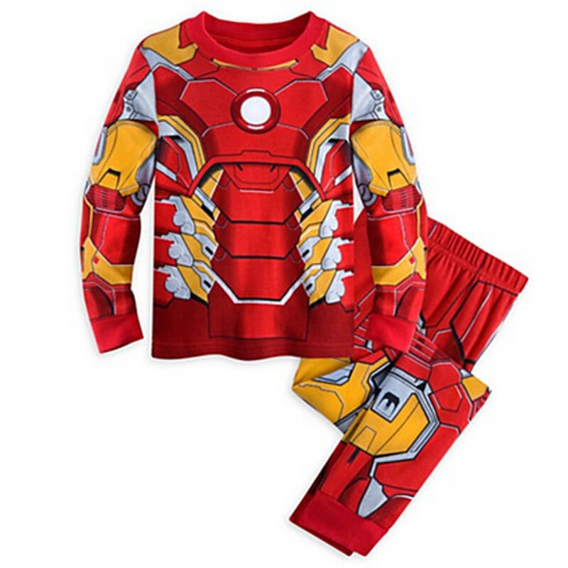 Avengers Superhero Pajamas for Kids Spiderman Iron Man Nightwear Suit Boys Children Long Sleeve Christmas Costume Sleepwear