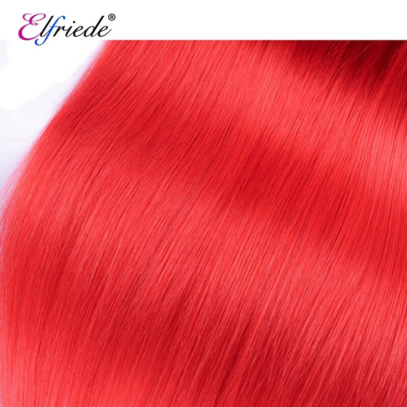 Extensões naturais brasileiras do cabelo liso, cor alaranjada e vermelha, 100% extensões do cabelo humano, 3/4 pacotes, negócios
