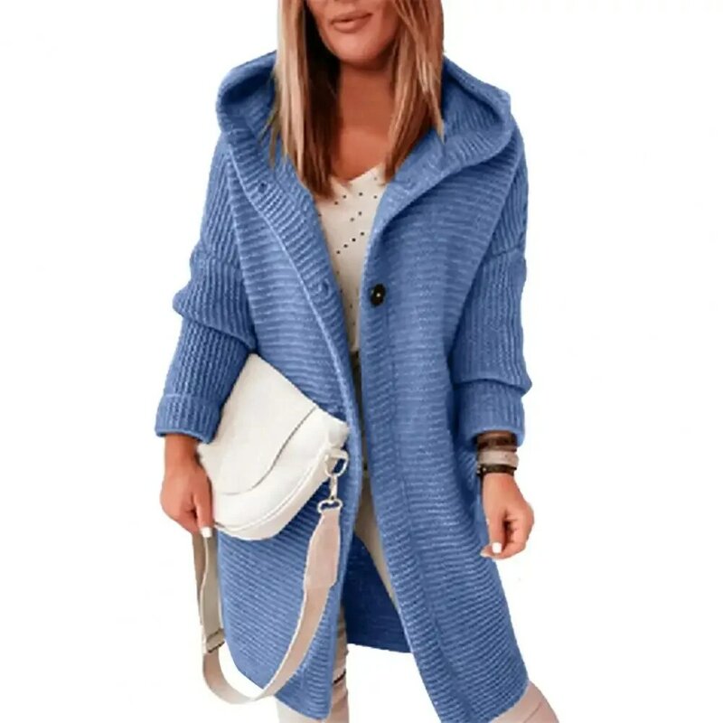 Casaco grosso de tricô para mulheres, jaqueta monocromática solta senhora, roupa diária, luxo-B, 96USD
