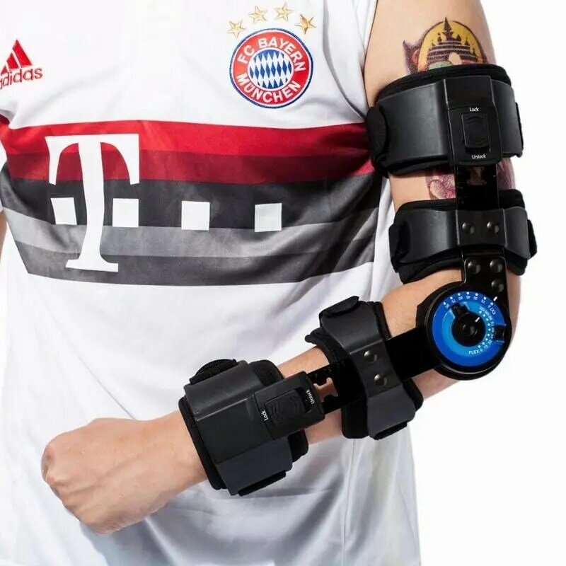 Hinged ROM Elbow Brace, Post OP Elbow Brace Stabilizer Splint Arm Injury Recovery Support After Surgery, Fracture Rehabilitation