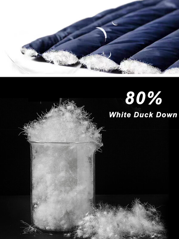 2023 New Winter V-Neck Men's Vest 80% White Duck Down Padding Vests Lightweight Sleeveless Jackets Warm Gilet Coat Plus Size 8XL