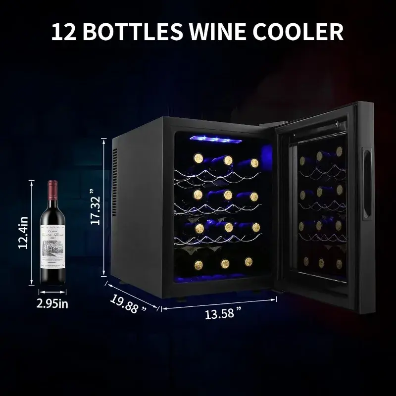 Haoyunma Kühlschrank, kompakter Wein kühlschrank mit digitaler Temperatur regelung leiser Betrieb thermo elektrische Chile