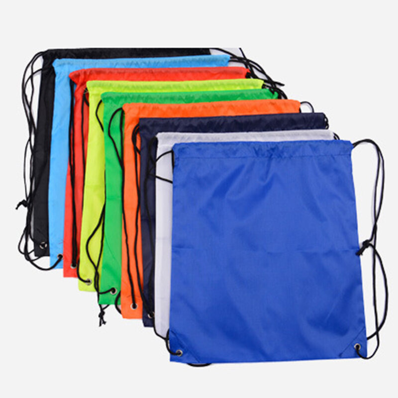 Portable Sports Bag Waterproof Outdoors School Drawstring Storage Bag Gym Oxford Shoes Bag Clothes Backpack Casual Bag