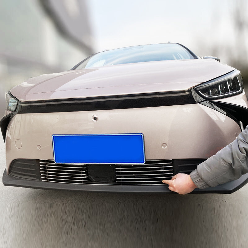 1 Set stiker penutup hiasan Trim kisi-kisi depan gaya mobil untuk Aksesori Mobil aluminium Aloi Geely geometri C 2023 2024