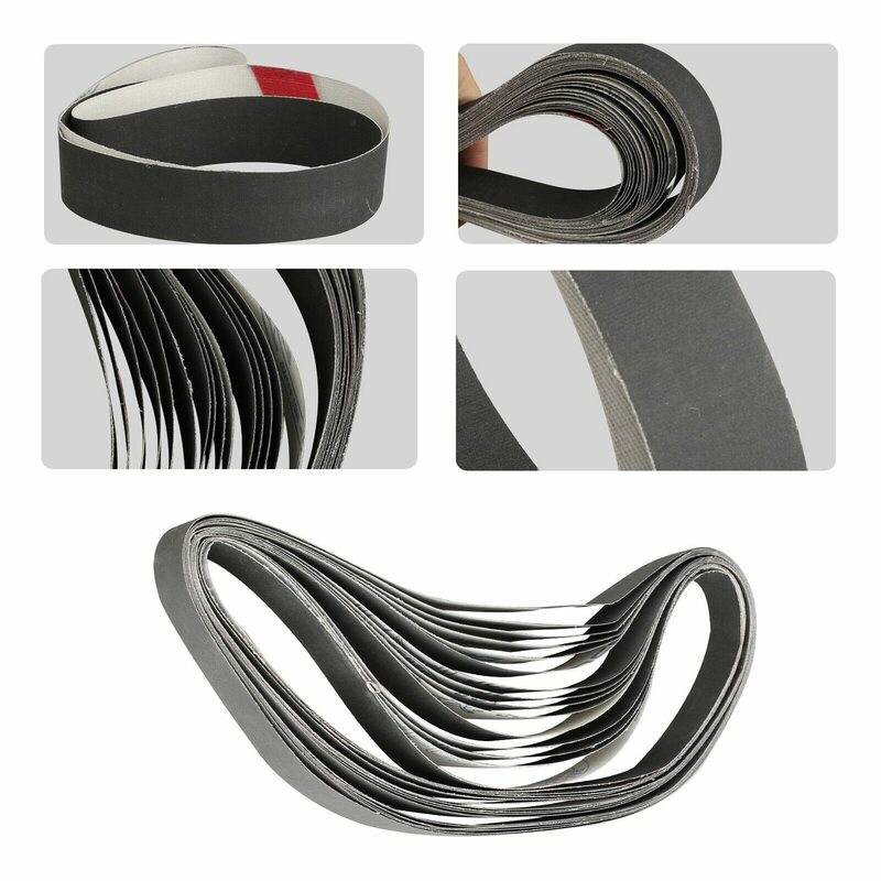 Cinturones de lijado de grano, lijado, pulido, óxido de aluminio, 15 piezas, 1 pulgada X 30 pulgadas, 600/800/1000