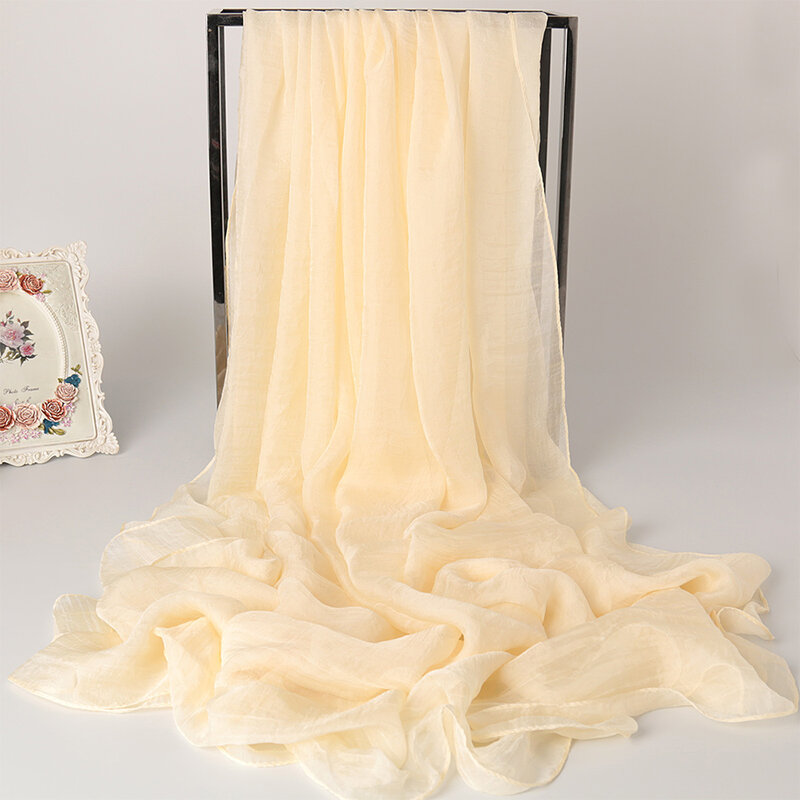 Кружевная шаль из органзы для подружки невесты, атласный свадебный палантин, шелковый шарф, женская летняя тонкая однотонная шаль большого размера, пляжный шарф