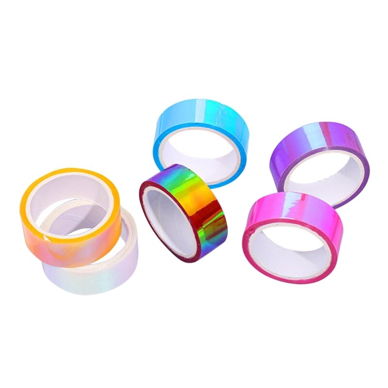 Juego 6 rollos cinta adhesiva varios colores para codificación proyectos bricolaje y decoraciones artísticas J60A