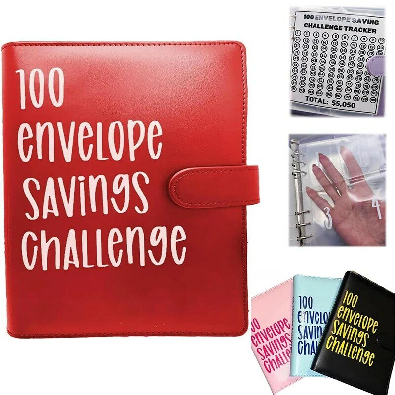 100-Umschlag-Challenge-Ordner, einfache und unterhaltsame Möglichkeit, 5,050 US-Dollar zu sparen, Spar probleme, Budget-Ordner mit Geld umschlägen