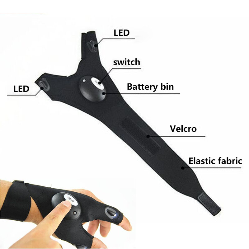 Repairing Finger Light Fishing Magic Strap Finger Glove LED Flashlight Torch Cover Survival Camping Hiking Rescue Tool z20