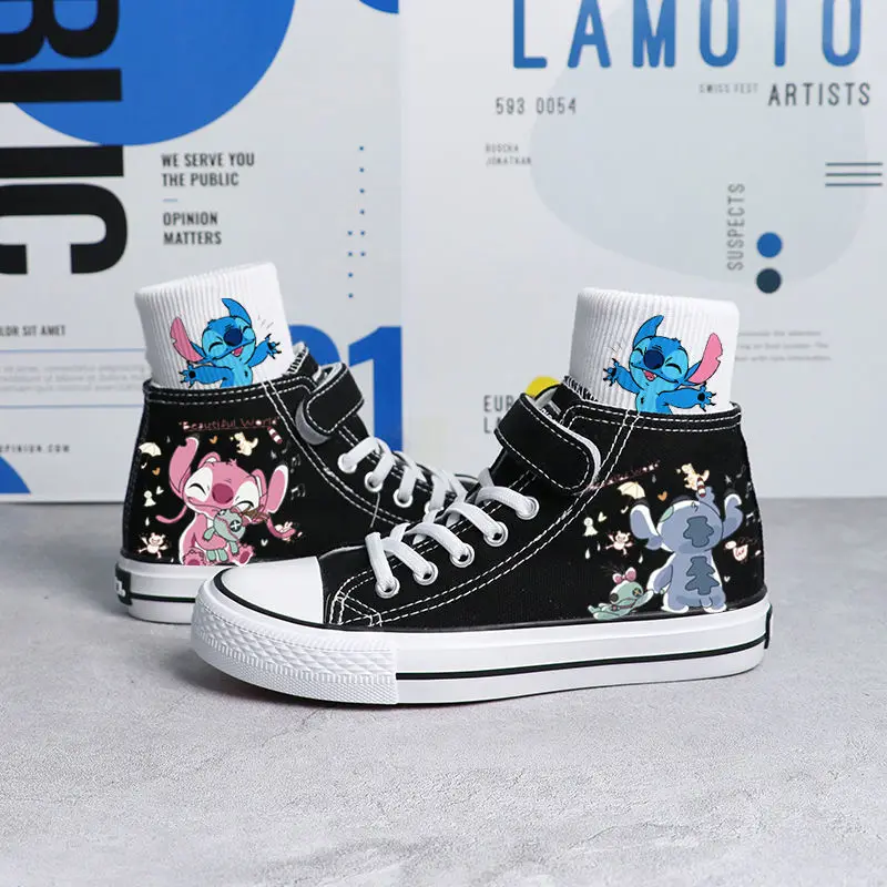 Kawaii – chaussures en toile pour enfants, baskets de Sport avec imprimés de dessin animé Disney Lilo & Stitch, Tennis pour garçons et filles