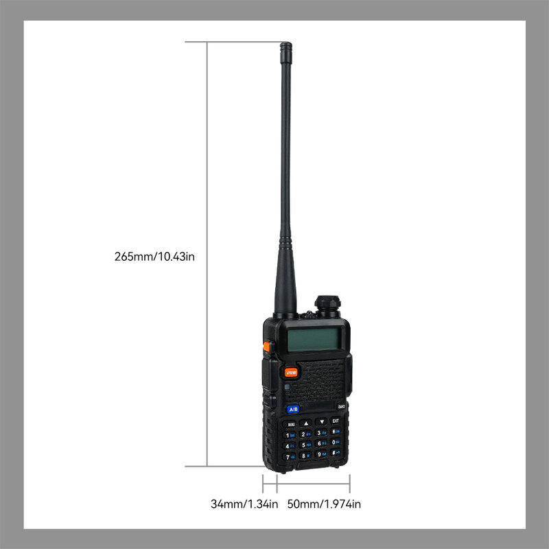 Walkie-talkie de largo alcance, estación de Radio Ham, transceptor VHF, UHF, 5W, para caza y Camping